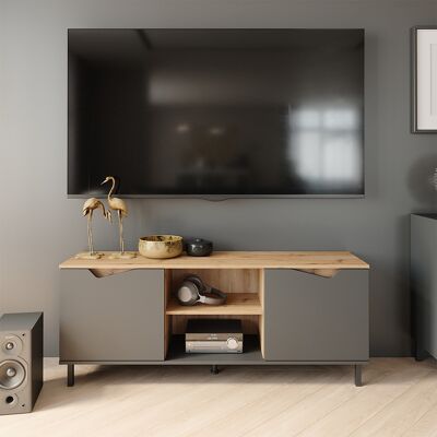 Mueble Bajo Para Tv Marelle, Antracita/artisan, 150 X 60 Cm Con 2 Puertas, Vicco Mueble Bajo Para Tv Marelle, Antracita/artisan, 150 X 60 Cm Con 2 Puertas, Vicco