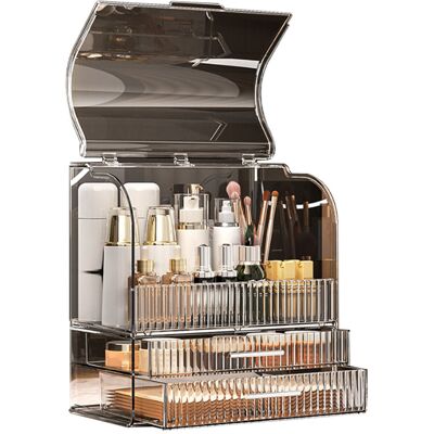 TOIVIZE Caja Organizadora De Maquillaje Transparente Con Tapa, Gran Capacidad Y Diseño Elegante Para Cosméticos Y Joyas – Ideal Para Tocador Y Baño TOIVIZE Caja Organizadora De Maquillaje Transparente Con Tapa, Gran Capacidad Y Diseño Elegante Para Cosméticos Y Joyas – Ideal Para Tocador Y Baño