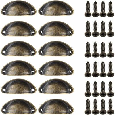 DPZO 12 Tiradores De Puerta Con Forma De Concha, Tiradores De Puerta Retro, Tiradores De Muebles Tradicionales En Forma De Media Luna Con Tornillos, Para Cajones, Armarios Y Cómodas (bronce) DPZO 12 Tiradores De Puerta Con Forma De Concha, Tiradores De Puerta Retro, Tiradores De Muebles Tradicionales En Forma De Media Luna Con Tornillos, Para Cajones, Armarios Y Cómodas (bronce)