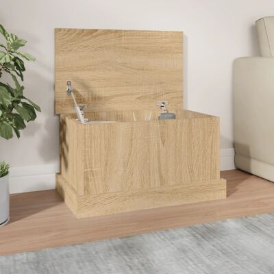 Vidaxl Caja De Almacenaje Roble Sonoma 50x30x28 Cm Madera De Ingeniería Vidaxl Caja De Almacenaje Roble Sonoma 50x30x28 Cm Madera De Ingeniería
