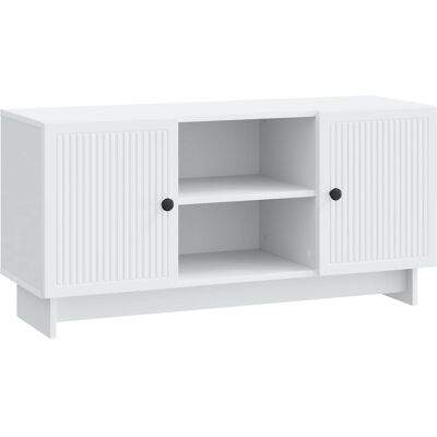 Mueble De Tv 102 X 34,5 X 50 Cm Blanco Madera De Ingeniería Vidaxl Mueble De Tv 102 X 34,5 X 50 Cm Blanco Madera De Ingeniería Vidaxl