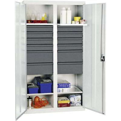 Stumpf Herramienta- Y Armario De Materiales Serie 3000 Gris Claro + 8 Cajones 100 Mm + 4 Cajones 200 Mm + Tabique Central + 4 Estantes Extraíbles - 3004507 Stumpf Herramienta- Y Armario De Materiales Serie 3000 Gris Claro + 8 Cajones 100 Mm + 4 Cajones 200 Mm + Tabique Central + 4 Estantes Extraíbles - 3004507