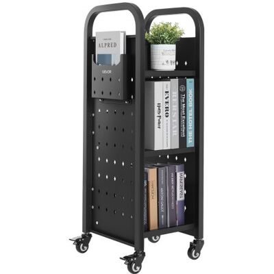 OEM Carro Para Libros De 3 Niveles Estantería De Libros Con Ruedas 32 X 35 X 93,5 Cm Estante De Almacenamiento En Forma De L Carro Rodante Para Biblioteca, Librería, Oficina, Escuela, Negro OEM Carro Para Libros De 3 Niveles Estantería De Libros Con Ruedas 32 X 35 X 93,5 Cm Estante De Almacenamiento En Forma De L Carro Rodante Para Biblioteca, Librería, Oficina, Escuela, Negro