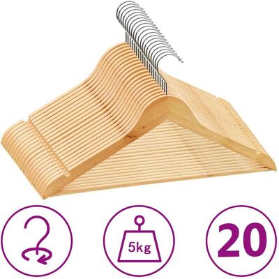 Vidaxl Juego De Perchas Para Ropa 20 Uds Antideslizantes Madera Dura Vidaxl Juego De Perchas Para Ropa 20 Uds Antideslizantes Madera Dura