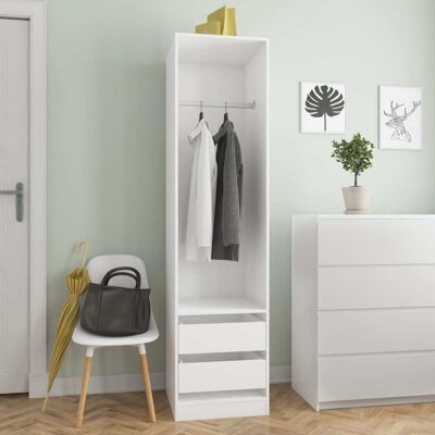 Armario con Cajones vidaXL - 50x50x200 cm - Blanco - Armario Armario con Cajones vidaXL - 50x50x200 cm - Blanco - Armario