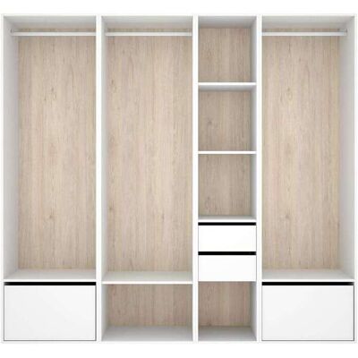 DKT Vestidor Sofia 2 Cajones, 2 Zapateros Y Trasera Reversible En Blanco/natural, 204.5cm(alto) 218cm(ancho) 45cm(fondo). DKT Vestidor Sofia 2 Cajones, 2 Zapateros Y Trasera Reversible En Blanco/natural, 204.5cm(alto) 218cm(ancho) 45cm(fondo).