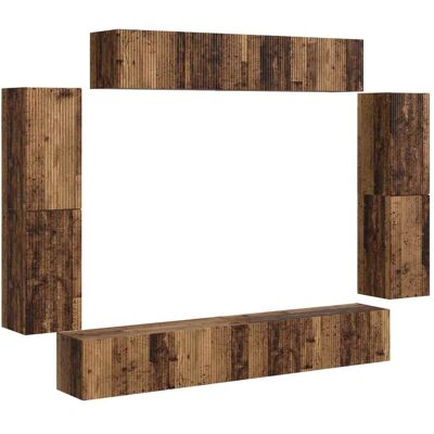 Mueble De Tv 8 Uds. Madera Vieja Vidaxl Mueble De Tv 8 Uds. Madera Vieja Vidaxl