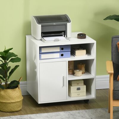 PZCC Soporte Para Impresora Homcom, Organizador De Escritorio, Armario Con Puerta, 3 Estantes + Amplia Superficie Superior, Tablero De Partículas Blanco. PZCC Soporte Para Impresora Homcom, Organizador De Escritorio, Armario Con Puerta, 3 Estantes + Amplia Superficie Superior, Tablero De Partículas Blanco.