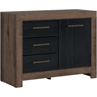 PETITS-MEUBLES Bufé 1 Puerta 3 Cajones Adam Madera Y Negro PETITS-MEUBLES Bufé 1 Puerta 3 Cajones Adam Madera Y Negro