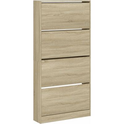 Vidaxl - Mueble Zapatero 4 Cajones Abatibles Roble Sonoma 80x21x163,5 Cm Vidaxl - Mueble Zapatero 4 Cajones Abatibles Roble Sonoma 80x21x163,5 Cm