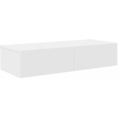 Estante De Pared Con Cajones De Madera Contrachapada Blanco Vidaxl Estante De Pared Con Cajones De Madera Contrachapada Blanco Vidaxl