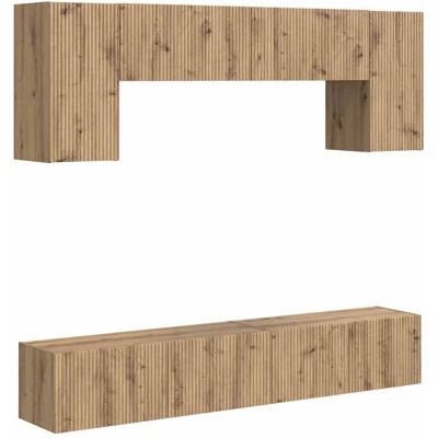 Conjunto De Mueble De Tv 4 Uds. Roble Artisan Vidaxl Conjunto De Mueble De Tv 4 Uds. Roble Artisan Vidaxl