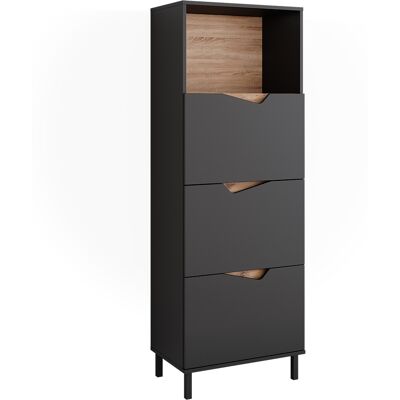 Aparador Marelle, Antracita/artisan, 60 X 169.5 Cm Con 4 Compartimentos, Vicco Aparador Marelle, Antracita/artisan, 60 X 169.5 Cm Con 4 Compartimentos, Vicco