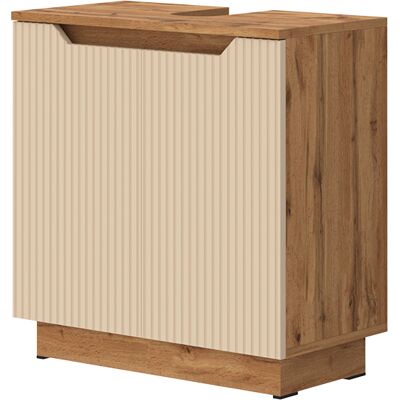 Mueble Bajo Lavabo Lotta, Rayas Roble/cachemira, 59.8 X 62.1 Cm Con 2 Puertas, Vicco Mueble Bajo Lavabo Lotta, Rayas Roble/cachemira, 59.8 X 62.1 Cm Con 2 Puertas, Vicco