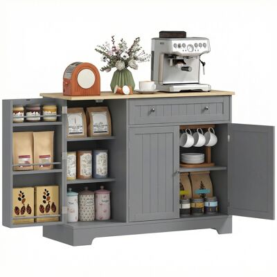 Homcom Aparador De Cocina, Armario De Cocina Con 3 Estantes De Puerta, 1 Cajón, Estantes Ajustables, Aparador Para Comedor, 105x40x83 Cm, Gris Homcom Aparador De Cocina, Armario De Cocina Con 3 Estantes De Puerta, 1 Cajón, Estantes Ajustables, Aparador Para Comedor, 105x40x83 Cm, Gris