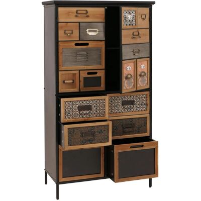 DÉCOSHOP26 Ómoda Estilo Boticario Vintage Multicolor Con 6 Cajones Y 2 Compartimentos Cerrados Mueble De Almacenamiento De Diseño Altura 136 Cm 04000914 DÉCOSHOP26 Ómoda Estilo Boticario Vintage Multicolor Con 6 Cajones Y 2 Compartimentos Cerrados Mueble De Almacenamiento De Diseño Altura 136 Cm 04000914