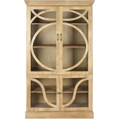 FIJALO Vitrina Madera Maciza Mango 120x50x205 Natural FIJALO Vitrina Madera Maciza Mango 120x50x205 Natural