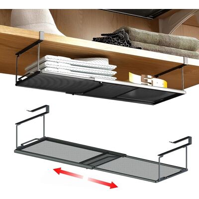 ANPVIZ Especiero De 1 Pieza, Cesta De Almacenamiento Bajo El Estante, Organizador Colgante, Armario De Base Expandible, Espacio De Almacenamiento Adicional Para Despensa, Lavadero Y Zapatero, Color Negro ANPVIZ Especiero De 1 Pieza, Cesta De Almacenamiento Bajo El Estante, Organizador Colgante, Armario De Base Expandible, Espacio De Almacenamiento Adicional Para Despensa, Lavadero Y Zapatero, Color Negro