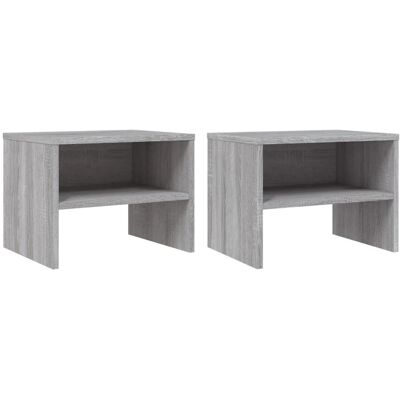 Vidaxl - Mesitas De Noche 2 Uds Contrachapada Gris Sonoma 40x30x30 Cm Vidaxl - Mesitas De Noche 2 Uds Contrachapada Gris Sonoma 40x30x30 Cm