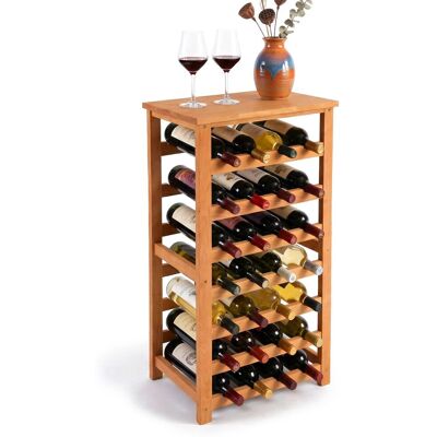 Relaxdays Estante Para Vino, 28 Botellas, Madera Nogal, 94x47x26 Cm, Para Vino Tinto Y Blanco, Color Natural Relaxdays Estante Para Vino, 28 Botellas, Madera Nogal, 94x47x26 Cm, Para Vino Tinto Y Blanco, Color Natural