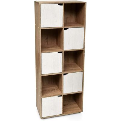 GICOS Mueble Contenedor Ares 60 X 30 X 153 Cm, Bicolor, 8 Vanos, Diseño Moderno GICOS Mueble Contenedor Ares 60 X 30 X 153 Cm, Bicolor, 8 Vanos, Diseño Moderno
