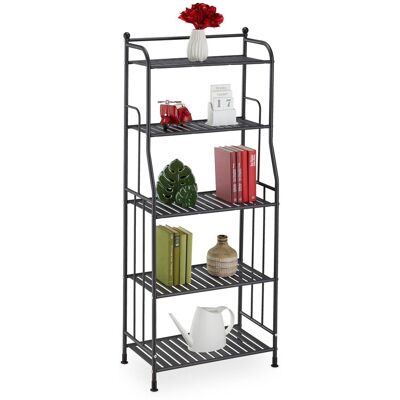 Relaxdays - Estantería Metálica, Acero, 133x56x28 Cm, Estante Baño Y Cocina, 5 Baldas, Librería Metal, Sin Fondo, Negro Relaxdays - Estantería Metálica, Acero, 133x56x28 Cm, Estante Baño Y Cocina, 5 Baldas, Librería Metal, Sin Fondo, Negro
