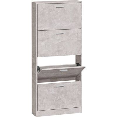 Zapatero VidaXL Gris Cemento 59x17x150 cm - Mueble de almacenamiento moderno Zapatero VidaXL Gris Cemento 59x17x150 cm - Mueble de almacenamiento moderno