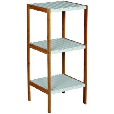 Estante De 3 Niveles Bambú Y Mdf Bambú Y Blanco Msv Estante De 3 Niveles Bambú Y Mdf Bambú Y Blanco Msv