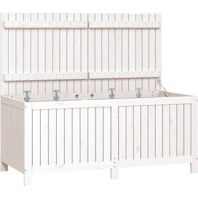Helloshop26 - Baúl Mueble De Jardín Almacenamiento Blanco 147 X 68 X 64 Cm Madera De Pino 020013071 Helloshop26 - Baúl Mueble De Jardín Almacenamiento Blanco 147 X 68 X 64 Cm Madera De Pino 020013071