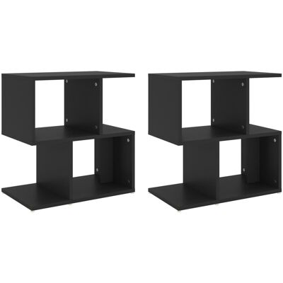 Vidaxl - Mesitas De Noche 2 Uds Madera Contrachapada Negro 50x30x51,5cm Vidaxl - Mesitas De Noche 2 Uds Madera Contrachapada Negro 50x30x51,5cm