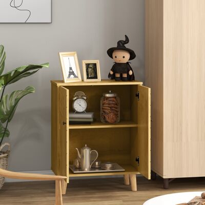 PZCC Aparador Para Salón, Mueble De Cocina Multiusos De Estilo Vintage Con 2 Estantes Interiores, Aglomerado, 60x30x76cm, Color Madera. PZCC Aparador Para Salón, Mueble De Cocina Multiusos De Estilo Vintage Con 2 Estantes Interiores, Aglomerado, 60x30x76cm, Color Madera.