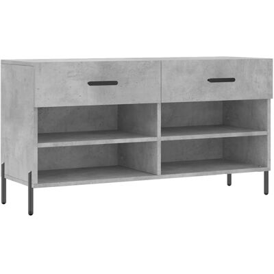 vidaXL Banco zapatero gris hormigón - Armario para zapatos - Estantería para zapatos - 102x35x55 cm vidaXL Banco zapatero gris hormigón - Armario para zapatos - Estantería para zapatos - 102x35x55 cm