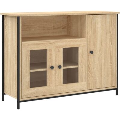 Aparador De Madera De Ingeniería Roble Sonoma 100x35x75 Cm Vidaxl Aparador De Madera De Ingeniería Roble Sonoma 100x35x75 Cm Vidaxl
