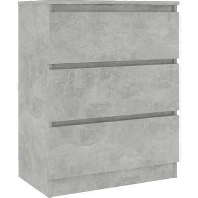 vidaXL Armario lateral gris cemento con 3 cajones - Mueble de almacenamiento vidaXL Armario lateral gris cemento con 3 cajones - Mueble de almacenamiento