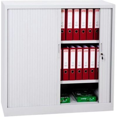 Bisley Armario Metálico Dos Puertas Persiana Correderas 105x102x45 Cm (ancho X Fondo X Alto) Incluye 2 Baldas Acabado En Gris. (montado) Bisley Armario Metálico Dos Puertas Persiana Correderas 105x102x45 Cm (ancho X Fondo X Alto) Incluye 2 Baldas Acabado En Gris. (montado)