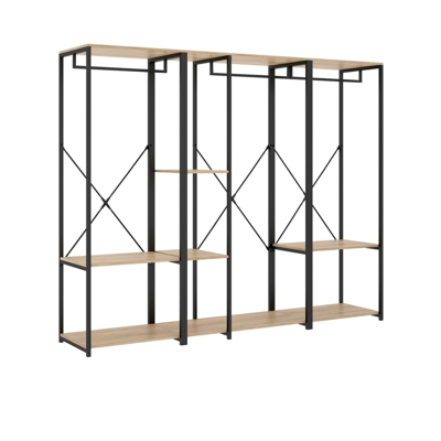 DKT Vestidor Modelo Selena Acabado Natural-negro, 210cm(ancho) 40.4cm(fondo) 167cm(alto). DKT Vestidor Modelo Selena Acabado Natural-negro, 210cm(ancho) 40.4cm(fondo) 167cm(alto).