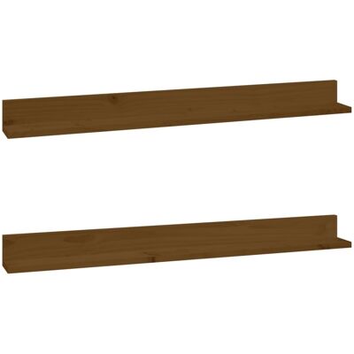 Vidaxl - Estantes De Pared 2 Uds Madera De Pino Marrón Miel 110x11x9 Cm Vidaxl - Estantes De Pared 2 Uds Madera De Pino Marrón Miel 110x11x9 Cm