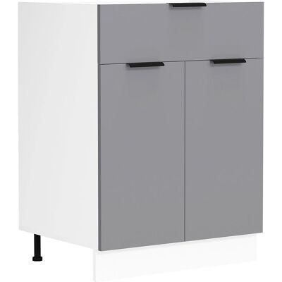 EBUY24 Gabinete De Cocina Vcm Dimensiones Aprox. Al. 82 X An. 60 X. T. 46 Cm Gabinete Inferior Con Dos Puertas Giratorias Y Un Cajón Muebles De Cocina - Fasola (blanco / Antracita) EBUY24 Gabinete De Cocina Vcm Dimensiones Aprox. Al. 82 X An. 60 X. T. 46 Cm Gabinete Inferior Con Dos Puertas Giratorias Y Un Cajón Muebles De Cocina - Fasola (blanco / Antracita)