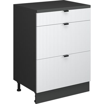 Cómoda De Ampliación Rion, Ondulación Blanca/antracita, 60 X 46 Cm Sin Inclinación Con 3 Cajones, Vicco Cómoda De Ampliación Rion, Ondulación Blanca/antracita, 60 X 46 Cm Sin Inclinación Con 3 Cajones, Vicco