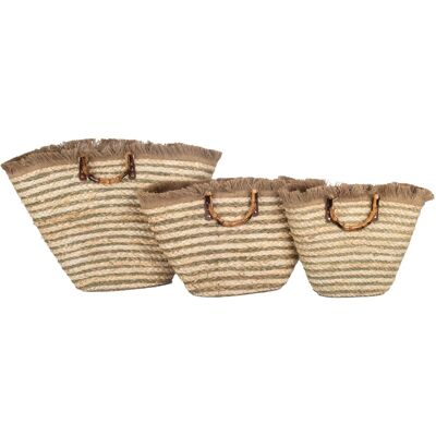 Signes Grimalt - Cesta Decoracion Cestas 3u Cestas Marrón 16x66x40cm 32805 Signes Grimalt - Cesta Decoracion Cestas 3u Cestas Marrón 16x66x40cm 32805