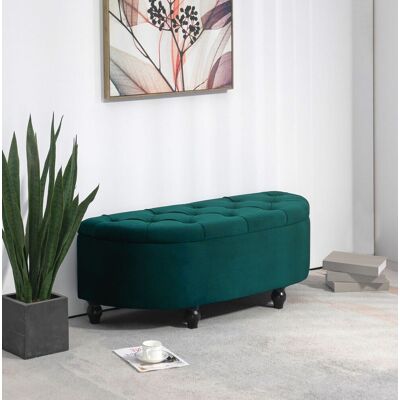 Banco Almacenaje Tapizado Elegante Verde Oscuro 120 Cm Okmyhome Banco Almacenaje Tapizado Elegante Verde Oscuro 120 Cm Okmyhome