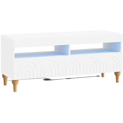 Mueble De Tv Led Blanco Madera De Ingeniería Vidaxl Mueble De Tv Led Blanco Madera De Ingeniería Vidaxl