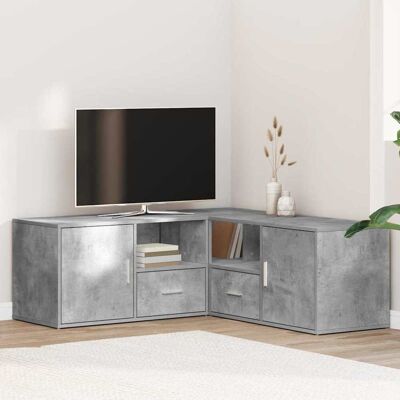 Vidaxl Mueble De Esquina Madera Ingeniería Gris Hormigón 200x40x45 Cm Vidaxl Mueble De Esquina Madera Ingeniería Gris Hormigón 200x40x45 Cm