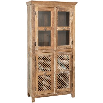 BISCOTTINI Vitrina De Madera Maciza Reciclada Con Acabado Envejecido BISCOTTINI Vitrina De Madera Maciza Reciclada Con Acabado Envejecido