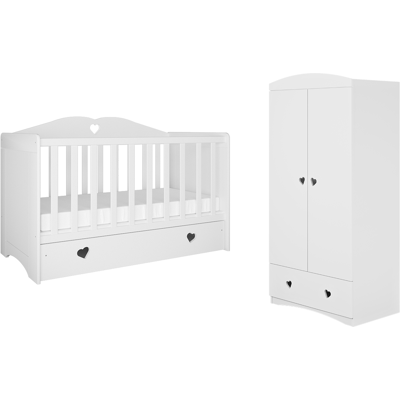 OEM Cuna 60x120 Y Armario 2 Puertas 1 Cajón Kocot Kids Julia Blanco OEM Cuna 60x120 Y Armario 2 Puertas 1 Cajón Kocot Kids Julia Blanco