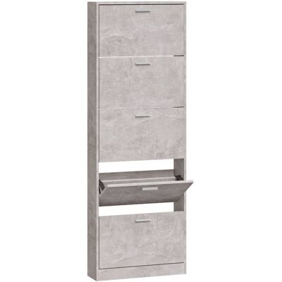 vidaXL Zapatero Gris Cemento 59x17x169 cm - Zapatero vidaXL Zapatero Gris Cemento 59x17x169 cm - Zapatero