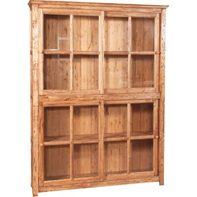 BISCOTTINI Biblioteca Vitrina Con Puertas Correderas En Madera, Sólido De Tilo Madera, Acabado Natural 154x37x212 Cm BISCOTTINI Biblioteca Vitrina Con Puertas Correderas En Madera, Sólido De Tilo Madera, Acabado Natural 154x37x212 Cm