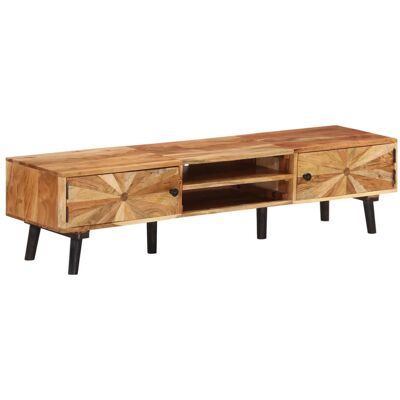 Mueble de TV de madera maciza de acacia vidaXL - 145x35x35 cm - Mueble de salón Mueble de TV de madera maciza de acacia vidaXL - 145x35x35 cm - Mueble de salón