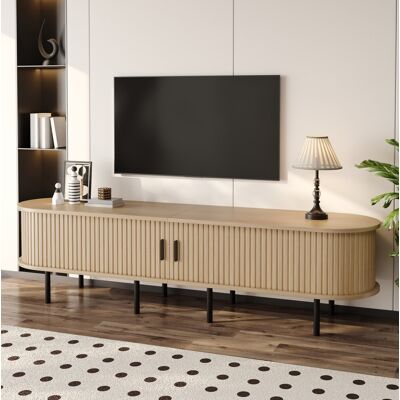 Mueble Tv Ovalado Con Puertas Correderas Y Cableado Okmyhome Mueble Tv Ovalado Con Puertas Correderas Y Cableado Okmyhome
