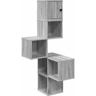 Estante De Esquina De Pared Sonoma Gris 48 X 48 X 120 Cm Vidaxl Estante De Esquina De Pared Sonoma Gris 48 X 48 X 120 Cm Vidaxl